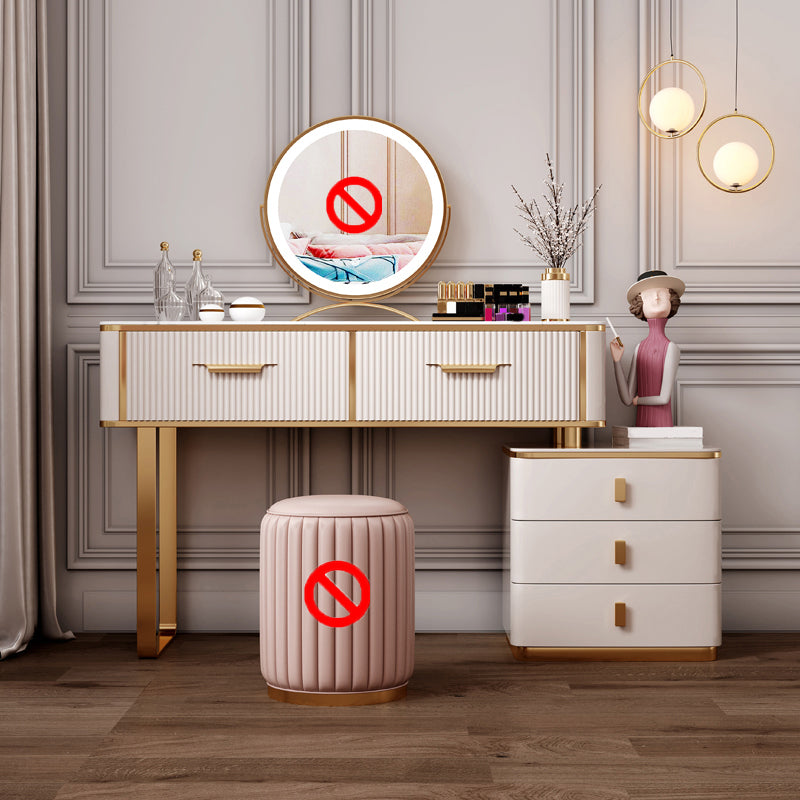 Slate Top Makeup Vanity Set Glam Beige Vanity Dressing Table Set Makeup Vanity Cabinet Included Clearhalo 'Bedroom Furniture' 'furn' 'furn_makeup_vanities' 'Furniture' 'Makeup Vanities' 'makeup_vanities' 5362115