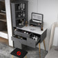 Materiale a base di legno in stile glam tavolo da toeletta bianca/grigia con cassetti e ripiani
