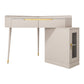 Glam White/Grey Makeup Vanity Desk Slate Top Vanity Makeup Table Set