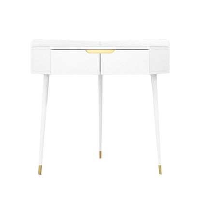 Glam White/Grey Makeup Vanity Desk Slate Top Vanity Makeup Table Set