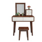 Scandinavian Wooden Makeup Counter Grand Walnut/Natural Vanity Table