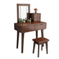 Scandinavian Wooden Makeup Counter Grand Walnut/Natural Vanity Table