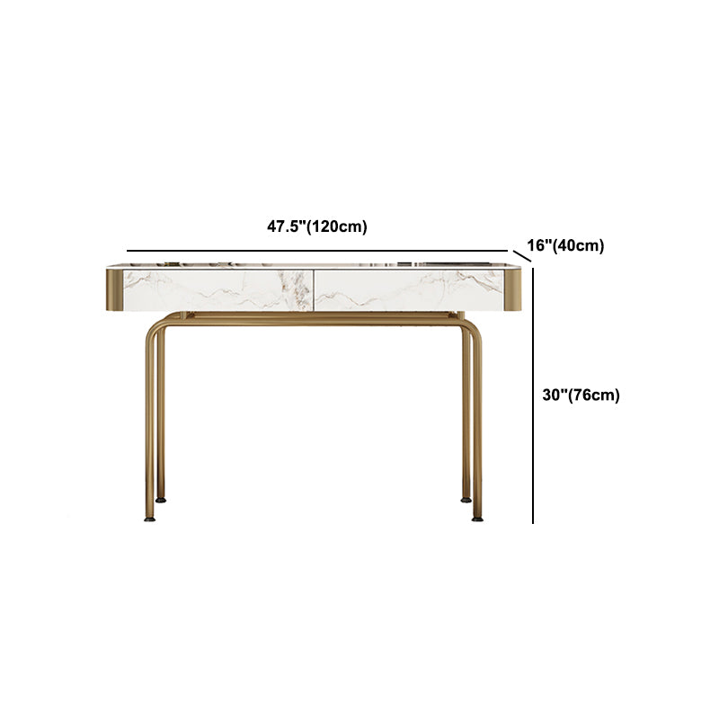 Sabla de tocador Glaml Slate y Metal Consejo con 2 cajones