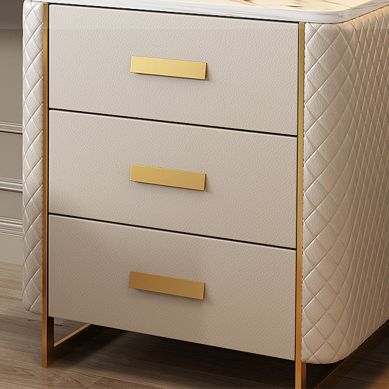 Vanity per trucco per trucco per trucco glam in legno e in pelle