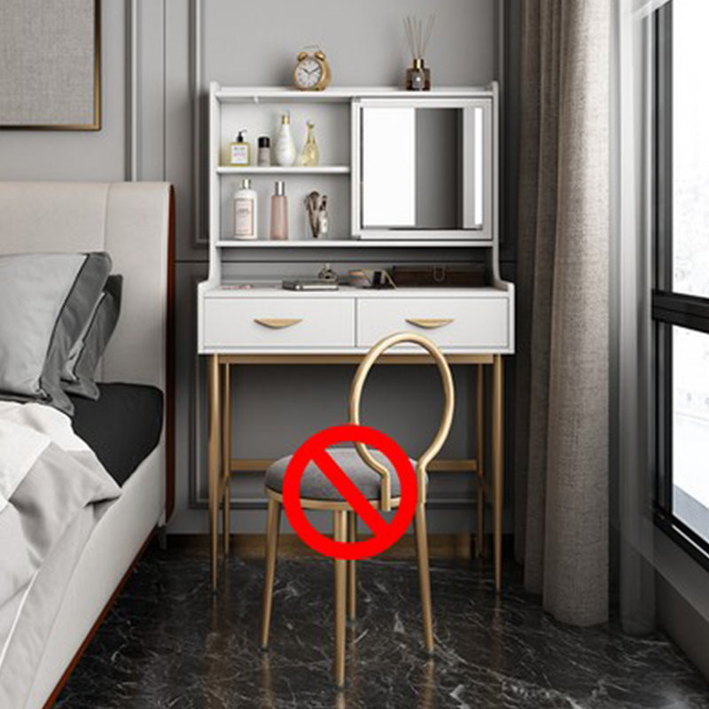 Glam Metall und Holz Make -up Eitelkeit Schreibtisch weiß/graues Make -up Eitelkeitstisch Tisch