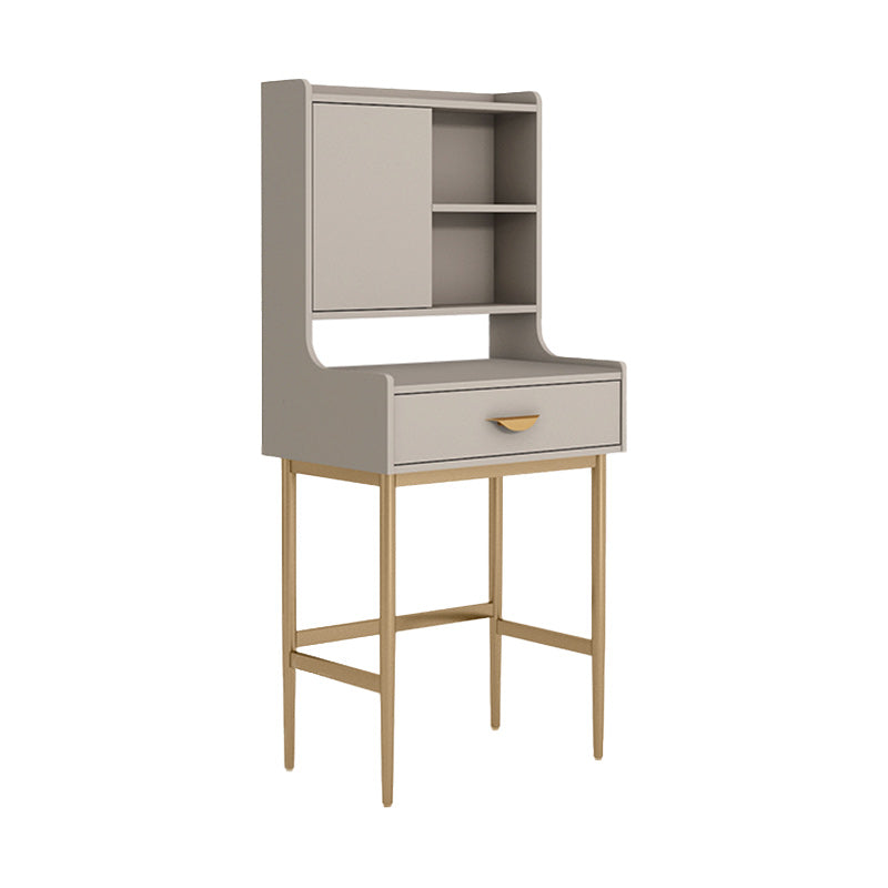 Glam Metall und Holz Make -up Eitelkeit Schreibtisch weiß/graues Make -up Eitelkeitstisch Tisch