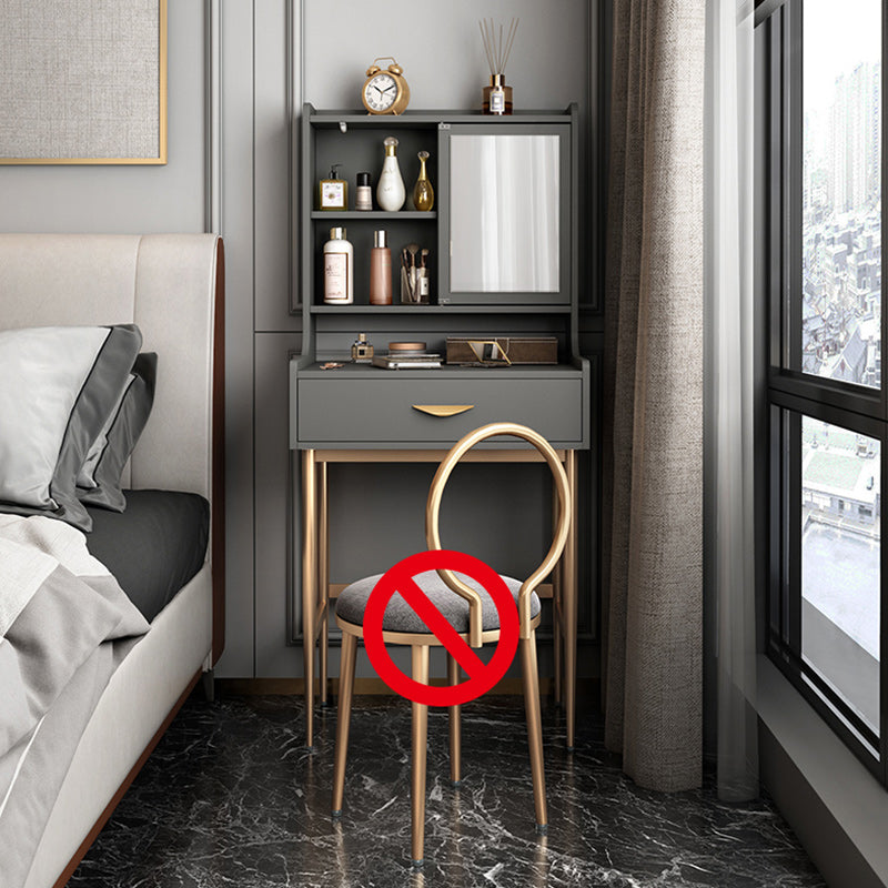 Glam metaal en houten make -up ijdelheid bureau witte/grijze make -up ijdelheid bureau tafel