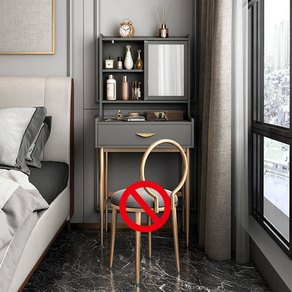 Glam Metall und Holz Make -up Eitelkeit Schreibtisch weiß/graues Make -up Eitelkeitstisch Tisch