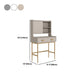 Glam Metall und Holz Make -up Eitelkeit Schreibtisch weiß/graues Make -up Eitelkeitstisch Tisch
