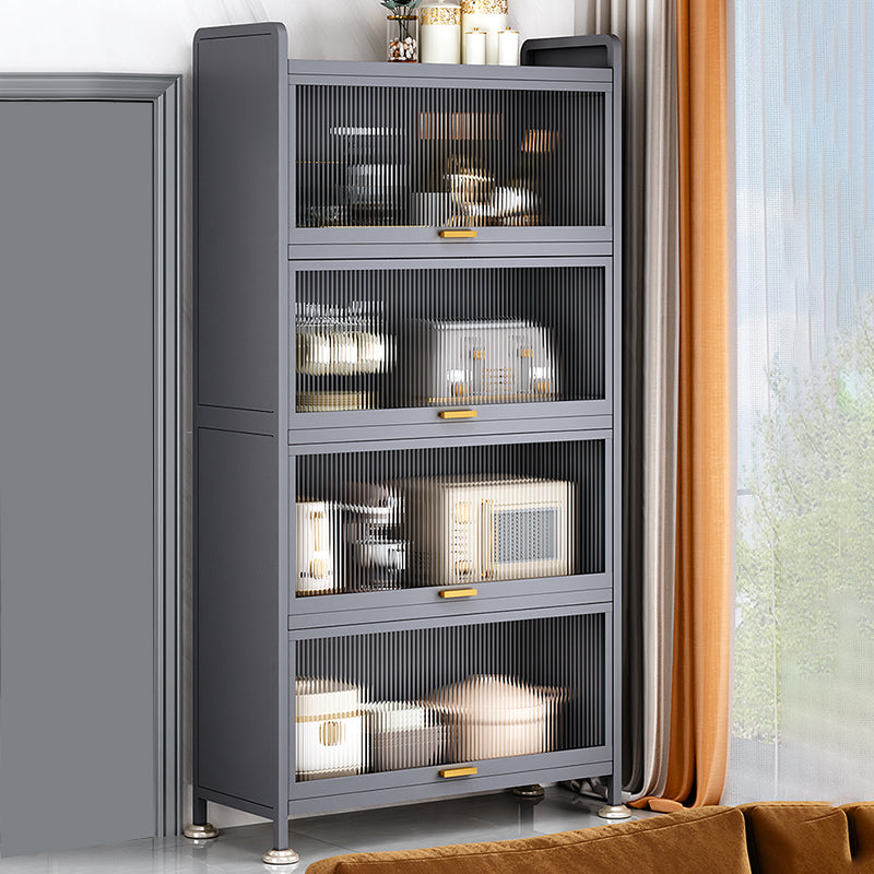 Sideboard glam sideboard da pranzo in legno grigio con porte per soggiorno