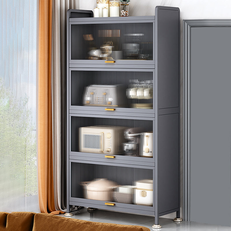 Sideboard glam sideboard da pranzo in legno grigio con porte per soggiorno