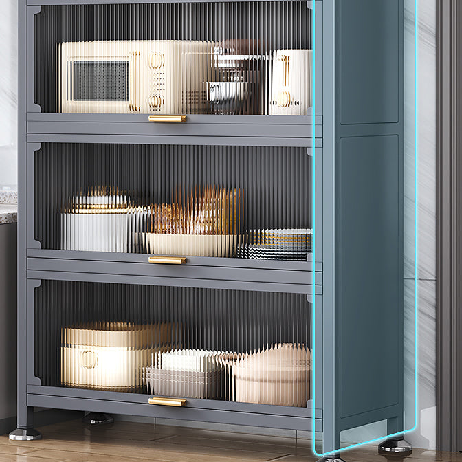 Sideboard glam sideboard da pranzo in legno grigio con porte per soggiorno