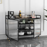 13.78"W Sideboard Glam Style Black Dining Server for Kitchen and Living Room Clearhalo 'buffet_sideboard' 'Buffets & Sideboards' 'furn' 'furn_buffet_sideboard' 'Furniture' 'Kitchen & Dining Furniture' 5367755