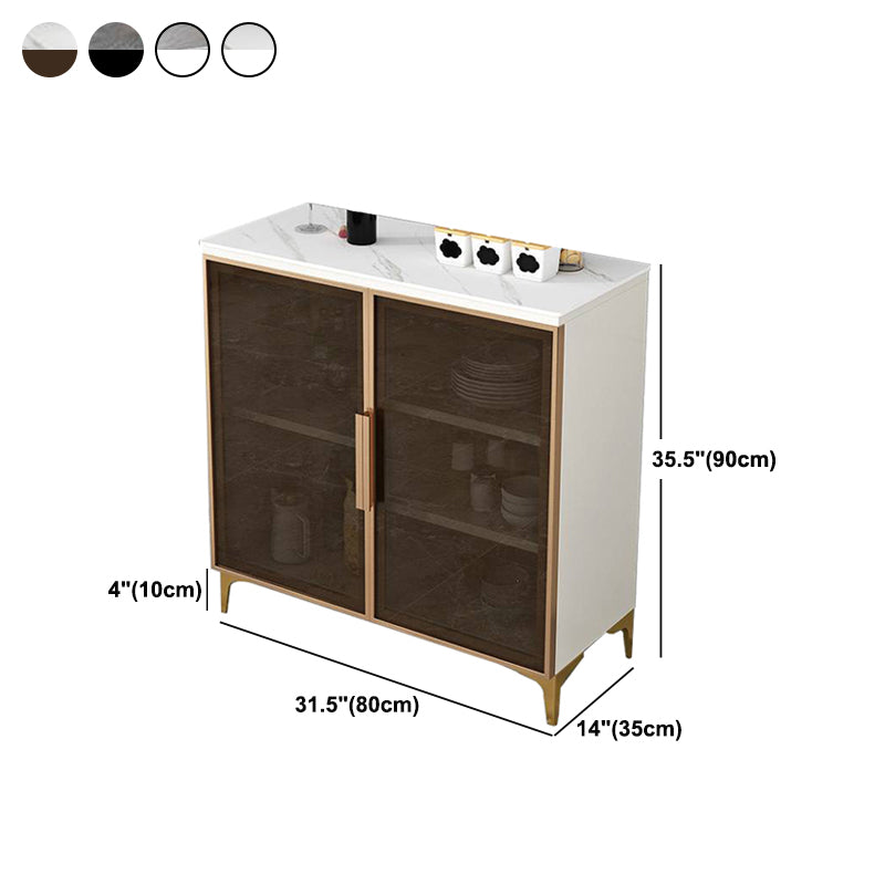 Sideboard di sala da pranzo in pietra moderna con porte per soggiorno