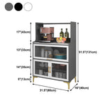 Glam Stone Sideboard Kitchen Dining Room Sideboard with Glass Door