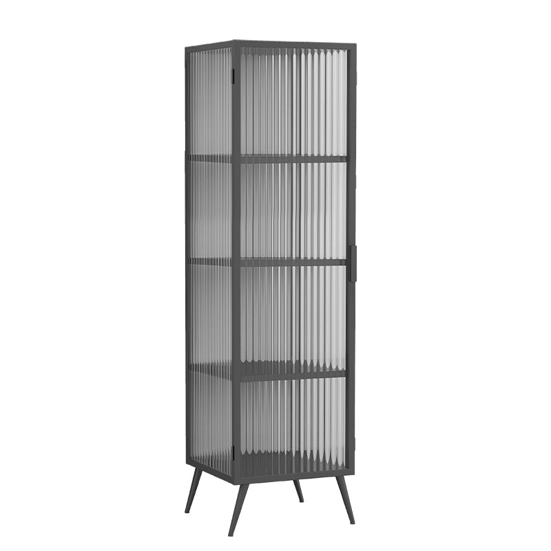 Living Room Metal Kitchen Server 54-inch Height Glass Door Dining Server Clearhalo 'buffet_sideboard' 'Buffets & Sideboards' 'furn' 'furn_buffet_sideboard' 'Furniture' 'Kitchen & Dining Furniture' 5367949