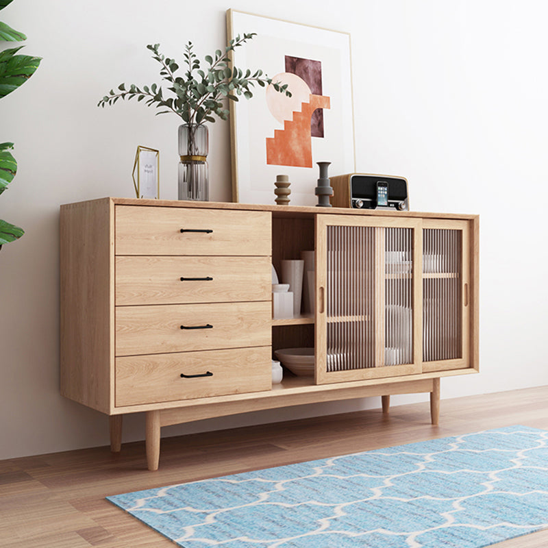 Eenvoudig houten dressoir 4 lade 2 deurenkast voor woonkamer