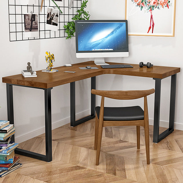 Solid Wood Pedestal Writing Desk Industrial L-Shape Office Desk Clearhalo 'furn' 'furn_office_desk' 'Furniture' 'Office Desks' 'Office Furniture' 'office_desk' 5368023