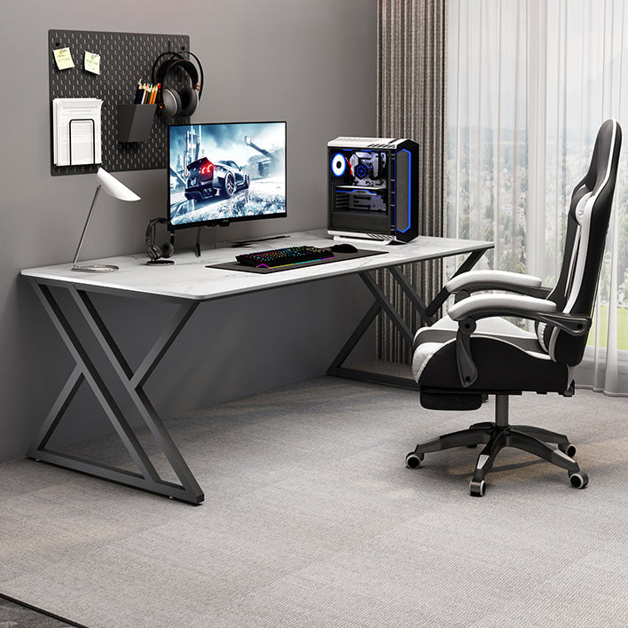 Rectangular Stone Top Writing Desk Modern Style Metal Legs Desk for Office Clearhalo 'furn' 'furn_office_desk' 'Furniture' 'Office Desks' 'Office Furniture' 'office_desk' 5368050