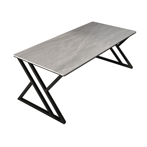 Rectangular Stone Top Writing Desk Modern Style Metal Legs Desk for Office Grey Clearhalo 'furn' 'furn_office_desk' 'Furniture' 'Office Desks' 'Office Furniture' 'office_desk' 5368052