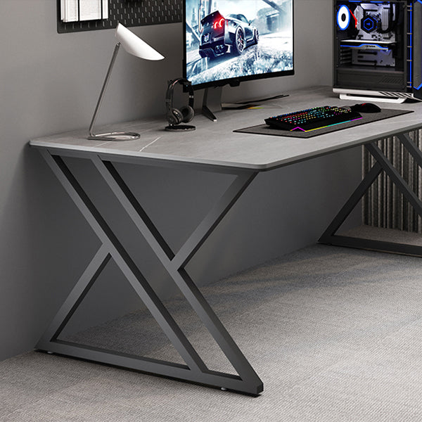 Rectangular Stone Top Writing Desk Modern Style Metal Legs Desk for Office Clearhalo 'furn' 'furn_office_desk' 'Furniture' 'Office Desks' 'Office Furniture' 'office_desk' 5368054