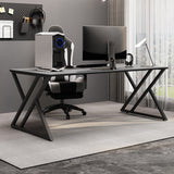 Rectangular Stone Top Writing Desk Modern Style Metal Legs Desk for Office Clearhalo 'furn' 'furn_office_desk' 'Furniture' 'Office Desks' 'Office Furniture' 'office_desk' 5368059