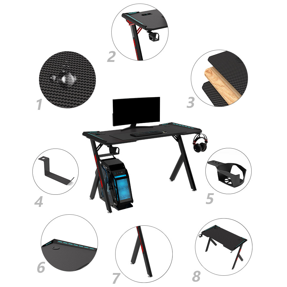 Escritorio de juego de forma gratuita contemporánea escritorio de madera fabricado para la oficina