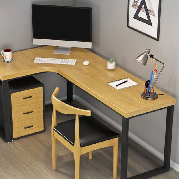 Escritorio de escritura de madera sólida de pino escritorio de oficina de forma industrial de estilo L