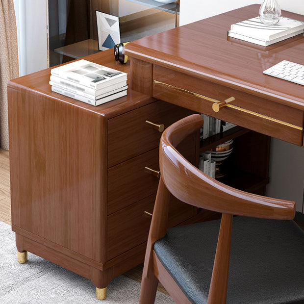 Rubberwood Storage and Drawers Writing Desk Rectangular Office Desk without Chair Clearhalo 'furn' 'furn_office_desk' 'Furniture' 'Office Desks' 'Office Furniture' 'office_desk' 5368180