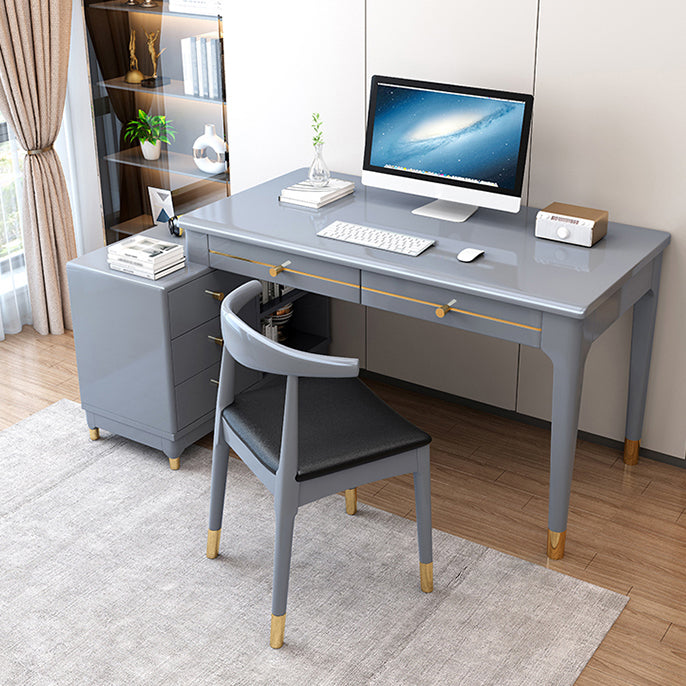 Rubberwood Storage and Drawers Writing Desk Rectangular Office Desk without Chair Clearhalo 'furn' 'furn_office_desk' 'Furniture' 'Office Desks' 'Office Furniture' 'office_desk' 5368186