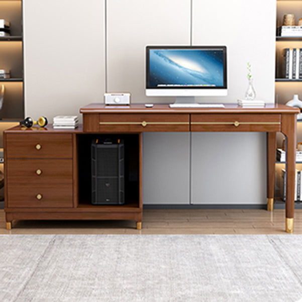 Rubberwood Storage and Drawers Writing Desk Rectangular Office Desk without Chair Clearhalo 'furn' 'furn_office_desk' 'Furniture' 'Office Desks' 'Office Furniture' 'office_desk' 5368187