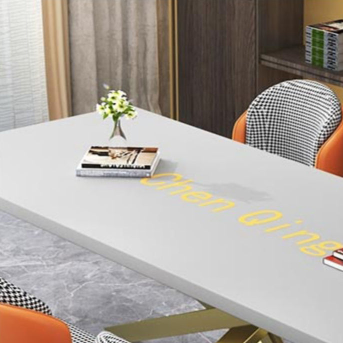 Glam Style Rectangular Office Desk Solid Wood Writing Desk for Office Clearhalo 'furn' 'furn_office_desk' 'Furniture' 'Office Desks' 'Office Furniture' 'office_desk' 5368305