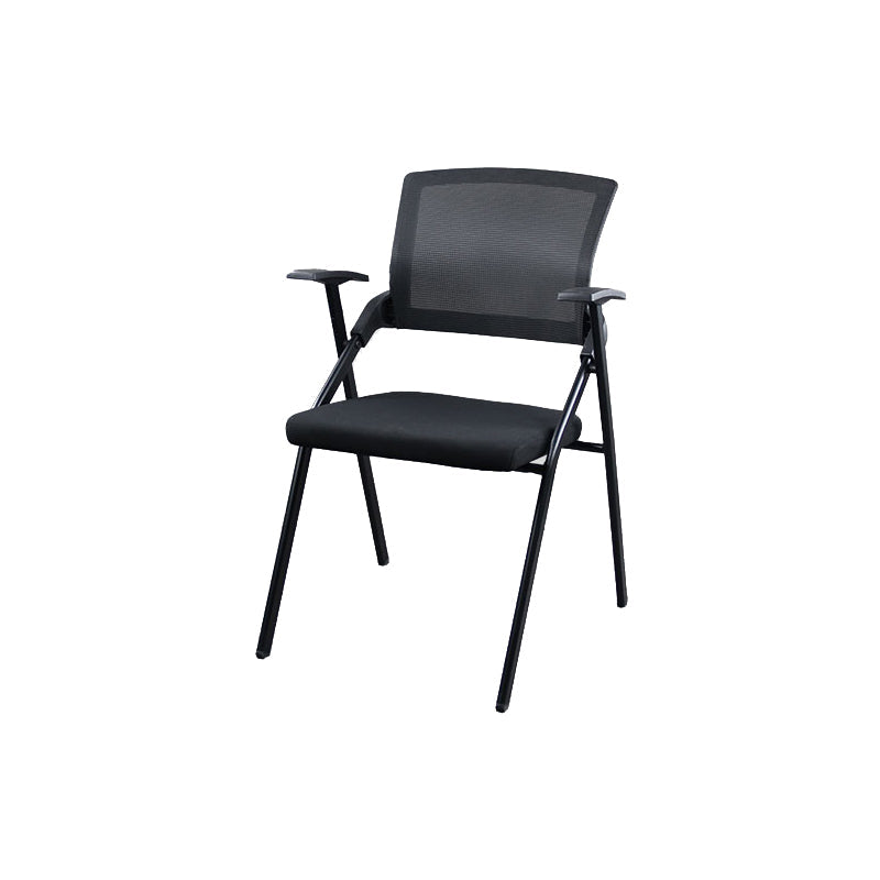 Mesh Mid Back Conference Chair Contemporary Ergonomic Arms Office Chair Black Without Writing Pad 1 Piece Clearhalo 'furn' 'furn_office_chair' 'Furniture' 'Office Chairs' 'Office Furniture' 'office_chair' 5368414