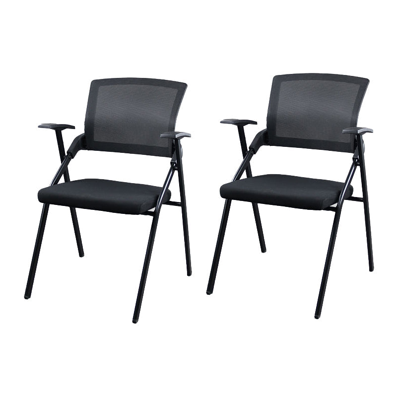 Mesh Mid Back Conference Chair Contemporary Ergonomic Arms Office Chair Black Without Writing Pad 2 Piece Set Clearhalo 'furn' 'furn_office_chair' 'Furniture' 'Office Chairs' 'Office Furniture' 'office_chair' 5368415