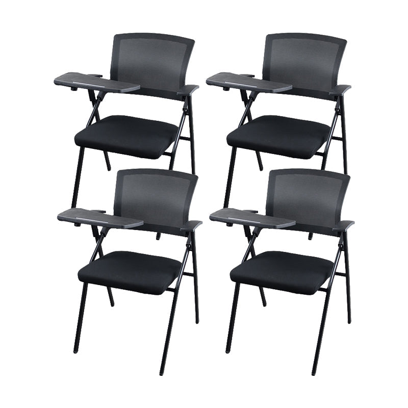 Mesh Mid Back Conference Chair Contemporary Ergonomic Arms Office Chair Black Small Writing Pad 4 Piece Set Clearhalo 'furn' 'furn_office_chair' 'Furniture' 'Office Chairs' 'Office Furniture' 'office_chair' 5368424