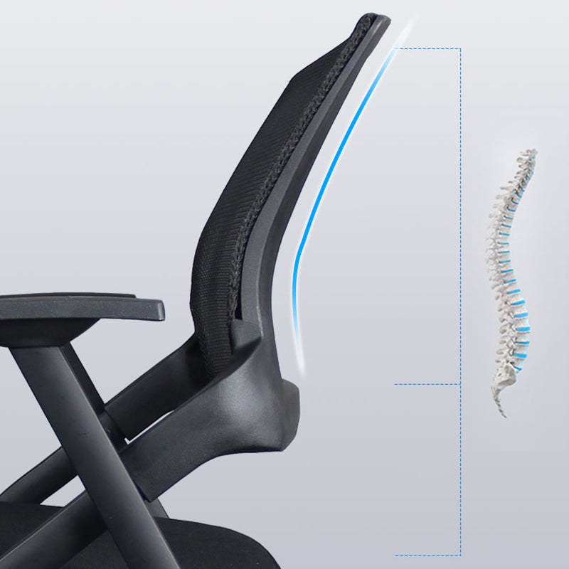 Mesh Mid Back Conference Chair Contemporary Ergonomic Arms Office Chair Clearhalo 'furn' 'furn_office_chair' 'Furniture' 'Office Chairs' 'Office Furniture' 'office_chair' 5368425