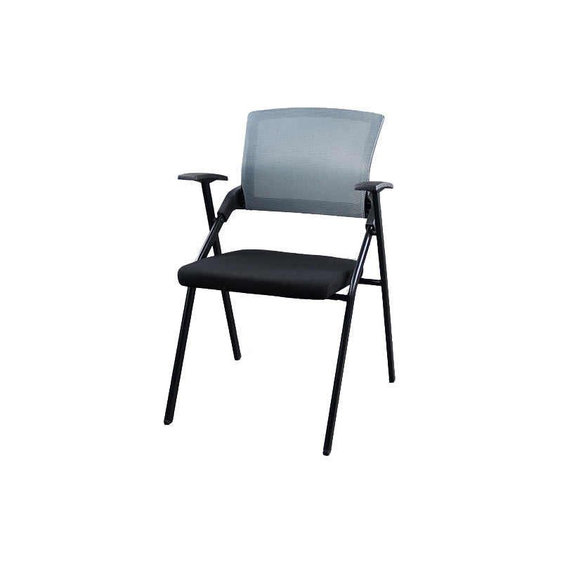 Mesh Mid Back Conference Chair Contemporary Ergonomic Arms Office Chair Black-Gray Without Writing Pad 1 Piece Clearhalo 'furn' 'furn_office_chair' 'Furniture' 'Office Chairs' 'Office Furniture' 'office_chair' 5368426