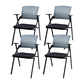 Mesh Mid Back Conference Chair Contemporary Ergonomic Arms Office Chair Black-Gray Without Writing Pad 4 Piece Set Clearhalo 'furn' 'furn_office_chair' 'Furniture' 'Office Chairs' 'Office Furniture' 'office_chair' 5368430