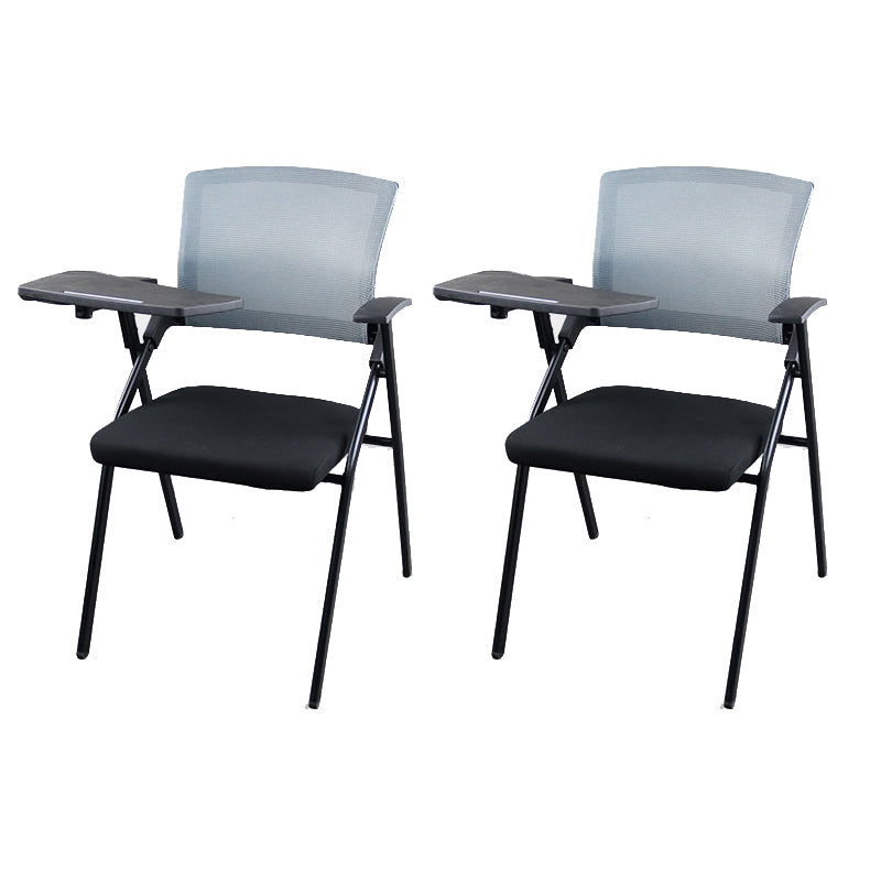 Mesh Mid Back Conference Chair Contemporary Ergonomic Arms Office Chair Black-Gray Small Writing Pad 2 Piece Set Clearhalo 'furn' 'furn_office_chair' 'Furniture' 'Office Chairs' 'Office Furniture' 'office_chair' 5368434