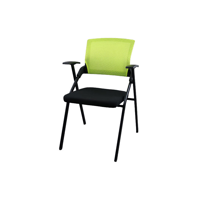 Mesh Mid Back Conference Chair Contemporary Ergonomic Arms Office Chair Green-Black Without Writing Pad 1 Piece Clearhalo 'furn' 'furn_office_chair' 'Furniture' 'Office Chairs' 'Office Furniture' 'office_chair' 5368436