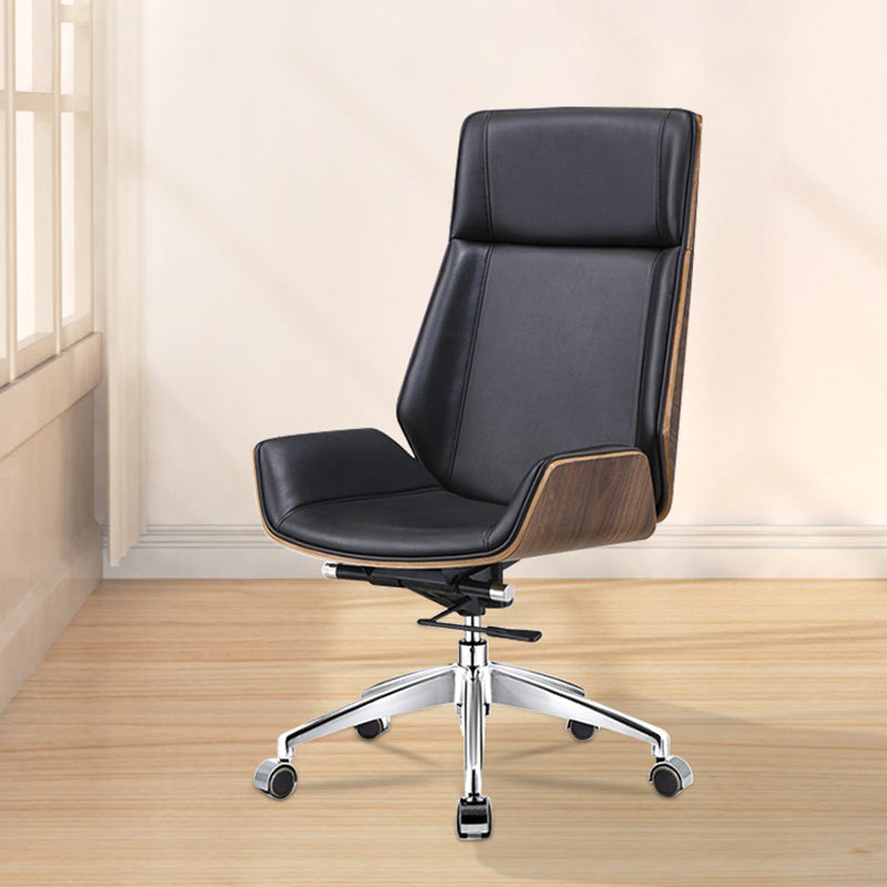 Armless Office Chair with Chrome Metal Frame Modern Computer Desk Chair Clearhalo 'furn' 'furn_office_chair' 'Furniture' 'Office Chairs' 'Office Furniture' 'office_chair' 5368502
