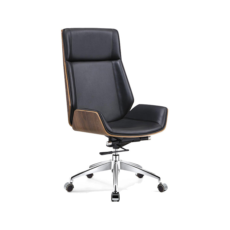 Armless Office Chair with Chrome Metal Frame Modern Computer Desk Chair Black Casters Included Clearhalo 'furn' 'furn_office_chair' 'Furniture' 'Office Chairs' 'Office Furniture' 'office_chair' 5368503