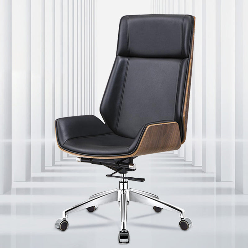 Armless Office Chair with Chrome Metal Frame Modern Computer Desk Chair Clearhalo 'furn' 'furn_office_chair' 'Furniture' 'Office Chairs' 'Office Furniture' 'office_chair' 5368504