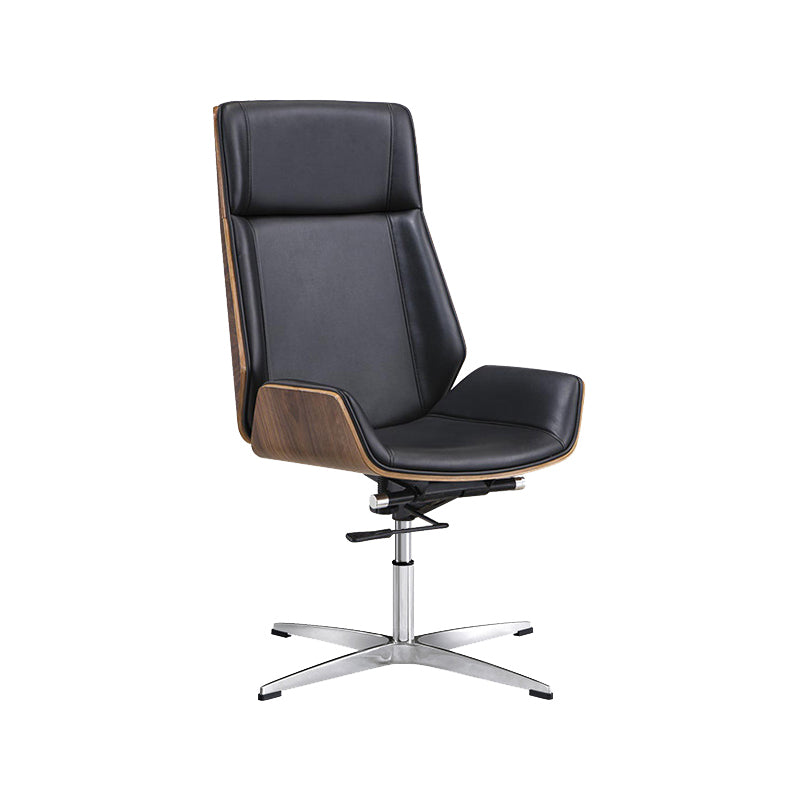 Armless Office Chair with Chrome Metal Frame Modern Computer Desk Chair Black Casters Not Included Clearhalo 'furn' 'furn_office_chair' 'Furniture' 'Office Chairs' 'Office Furniture' 'office_chair' 5368505