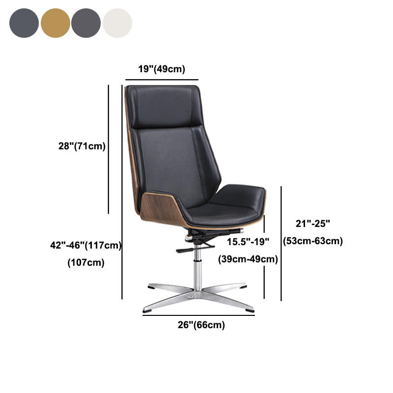 Armless Office Chair with Chrome Metal Frame Modern Computer Desk Chair Clearhalo 'furn' 'furn_office_chair' 'Furniture' 'Office Chairs' 'Office Furniture' 'office_chair' 5368521