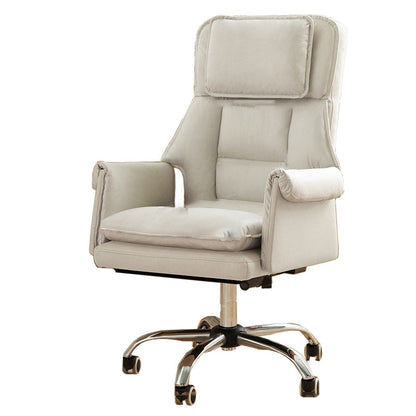 Executive Ergonomic Computer Chair Chrome Metal Base Contemporary Office Chair Beige Without Footrest Clearhalo 'furn' 'furn_office_chair' 'Furniture' 'Office Chairs' 'Office Furniture' 'office_chair' 5368559