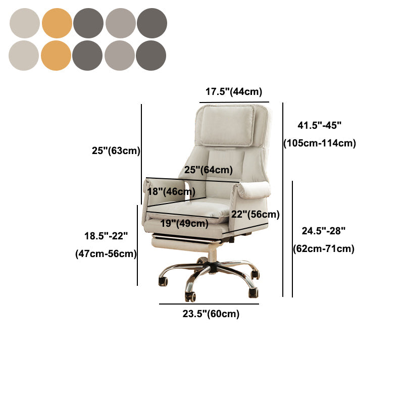 Executive Ergonomic Computer Chair Chrome Metal Base Contemporary Office Chair Clearhalo 'furn' 'furn_office_chair' 'Furniture' 'Office Chairs' 'Office Furniture' 'office_chair' 5368570