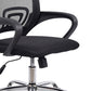 Modern Mesh Task Chair with Fixed Arms Microfiber Ergonomic Computer Chair