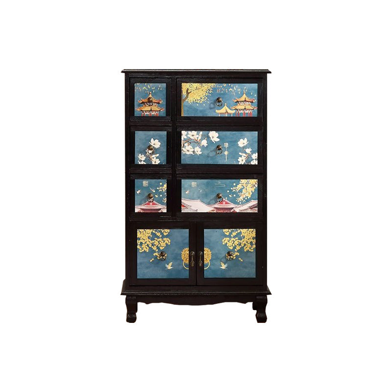 Traditional Style Storage Chest Dresser Solid Wood Combo Dresser with Drawers and Door