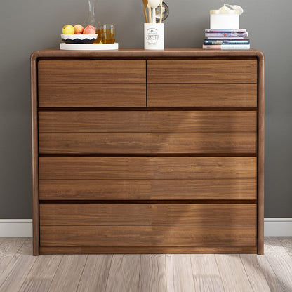 Modern Style Brown Storage Chest Dresser Solid Wood Chest with Drawers 29"L x 16"W x 47"H